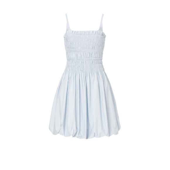 Rebecca Taylor Light Blue Smocked Bubble Sleeveless Mini Dress Size 8 - Picture 5 of 15